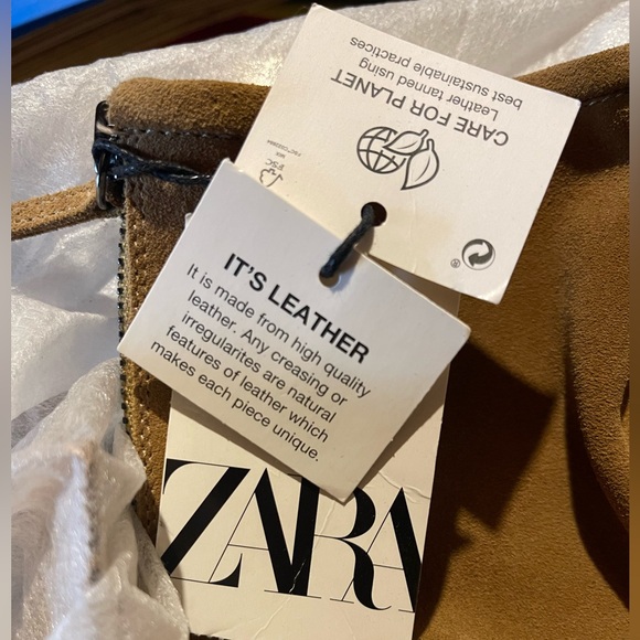 Zara Tan Sand Brown Suede Leather Boots: sz 10 - Picture 7 of 7